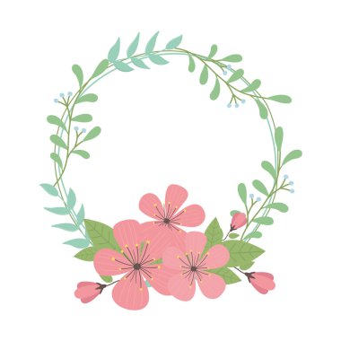 Ayrı çiçek çelengi vektör tasarımı