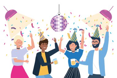 kutlama tasarımında erkek ve kadın