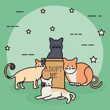 Kağıt çanta ile sevimli kediler Maskotlar