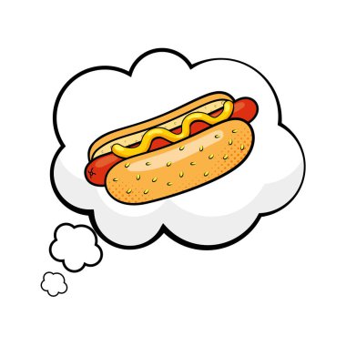 Sosisli sandviç, konuşma baloncuğu.