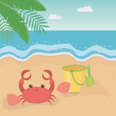 Yaz ve tatil simgesi set tasarım