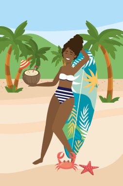 Yüzme giyim tasarımı ile kız