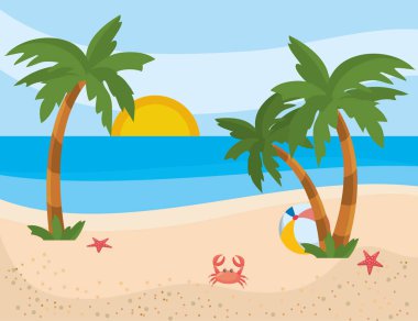 Yaz sezonu tasarım palmiye ağacı