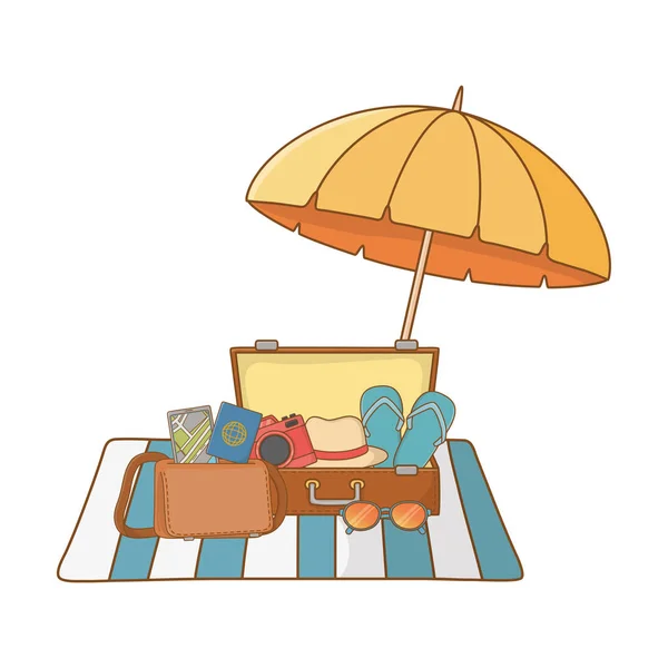 Vacanza estiva relax cartone animato vettoriale illustrazione — Vettoriale Stock