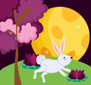 Sonbahar ortası festivali vektör tasarımı