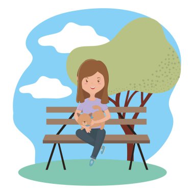 Kedi karikatür tasarımı ile kız