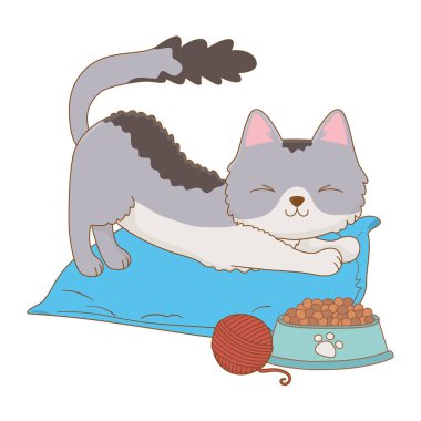 İzole kedi karikatür tasarım vektör