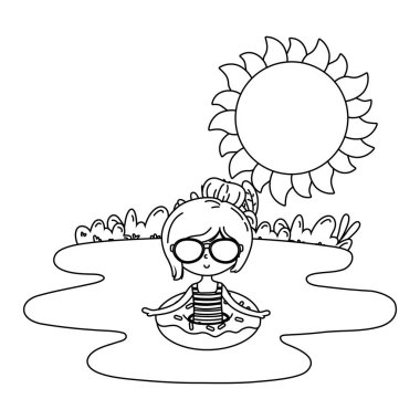 siyah ve beyaz yaz ve çocuk karikatür