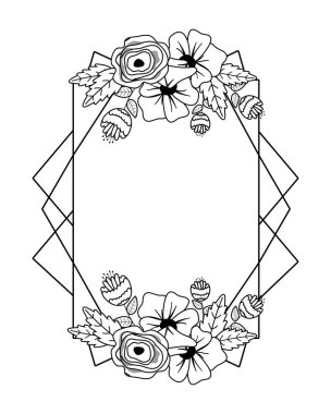 Flowers and leaves frame design