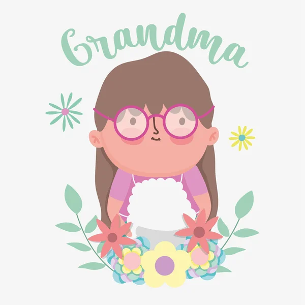 幸せな祖父母の日の漫画デザイン — ストックベクタ