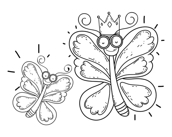 Isolated Butterfly draw cartoon design — Stock Vector