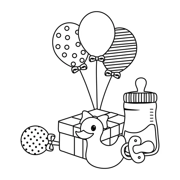 Design de conjunto de ícone de chuveiro de bebê —  Vetores de Stock