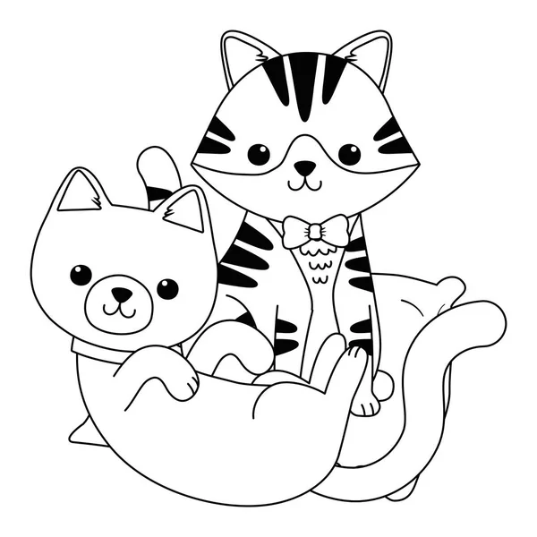 Gatos dibujos animados diseño — Vector de stock