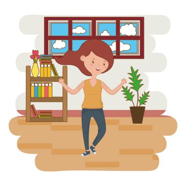 Genç kız karikatür tasarım vector Illustrator