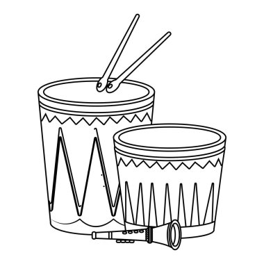 siyah beyaz müzik aletleri parti karikatürler