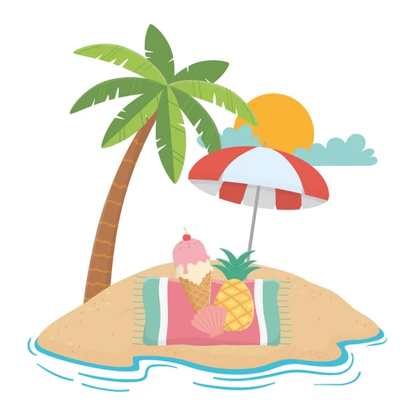 Zomer en vakantie icon set design — Stockvector
