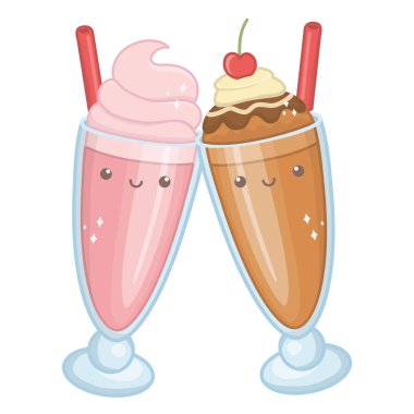 Tatlı ve lezzetli milkshake tasarım