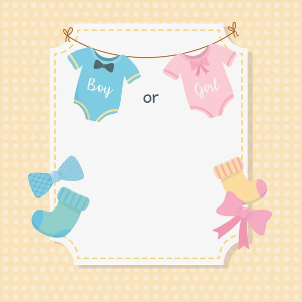 Baby shower card con set accessori — Vettoriale Stock