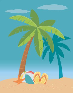 vektör illüstrasyon palmiye ağacı tasarımı, yaz tatil vektör illüstrasyon