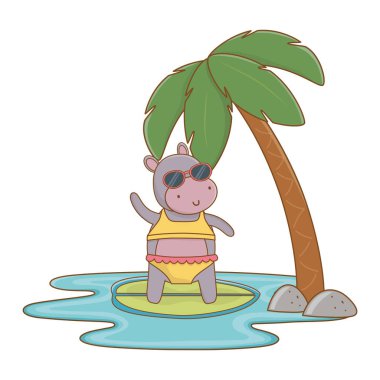 sevimli hayvan karikatür yaz zaman zevk