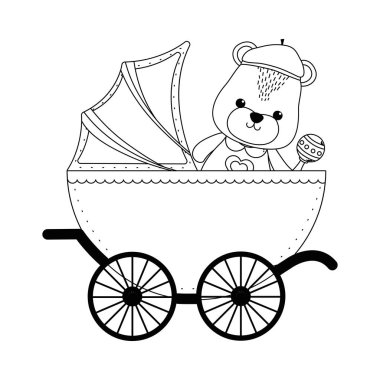 İzole bebek ayı karikatür tasarım