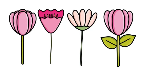 Cute flowers garden decorative icon — Διανυσματικό Αρχείο