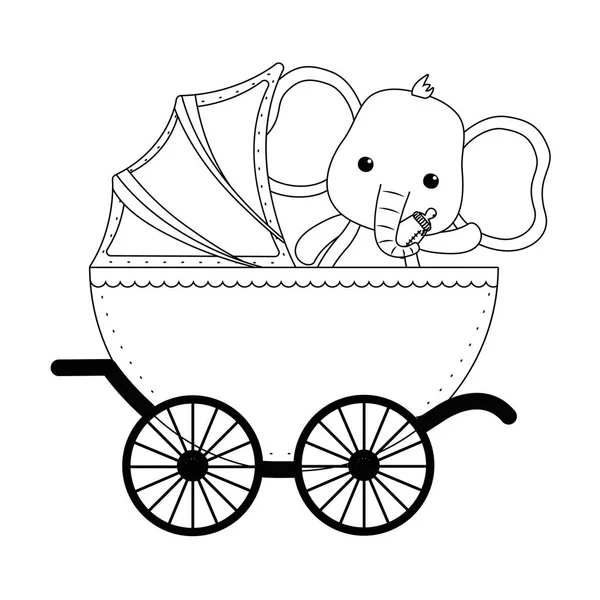 Isolierte Baby-Elefant Cartoon-Design — Stockvektor