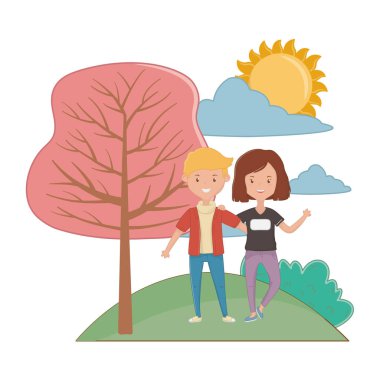 Kız ve erkek dostluk tasarımı