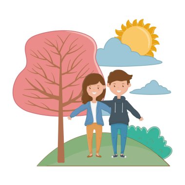 Kız ve erkek dostluk tasarımı