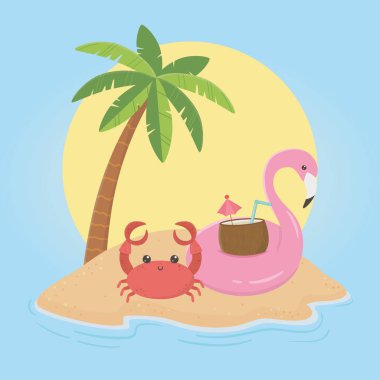 Flaman deniz manzaralı yaz posteri