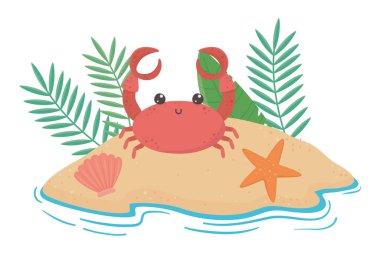 Yaz ve tatil simgesi set tasarım