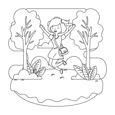 Genç kız karikatür tasarım vector Illustrator