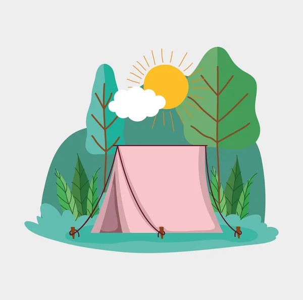 Палатка для кемпинга в парке — стоковый вектор
