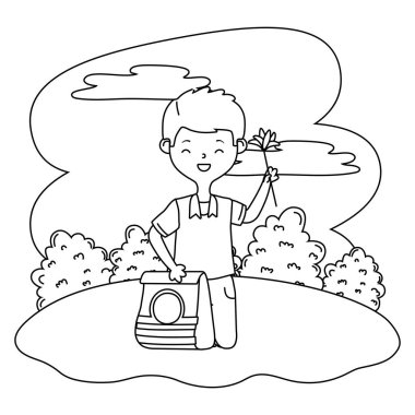 Maskot ve çocuk karikatür tasarımı için köpek maması