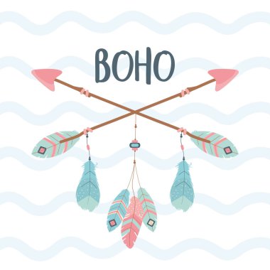 arrows with feathers decoration boho style