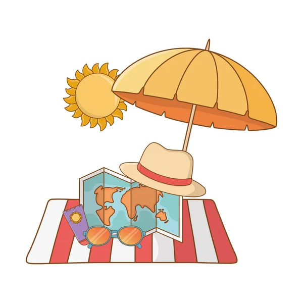 Summer vacation relax cartoon vector illustration — Stock Vector