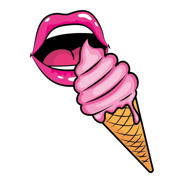 流行艺术冰淇淋卡通片 — 图库矢量图片