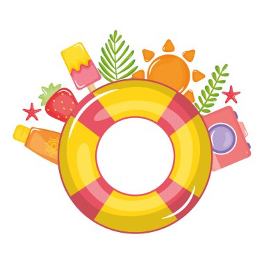 Etrafta yaz simgeleri olan cankurtaranlar.