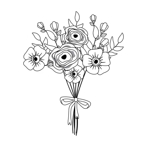 Isolated bunch of flowers design — Stockový vektor