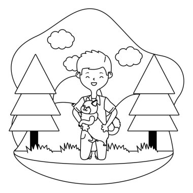 Kedi karikatür tasarımı ile çocuk