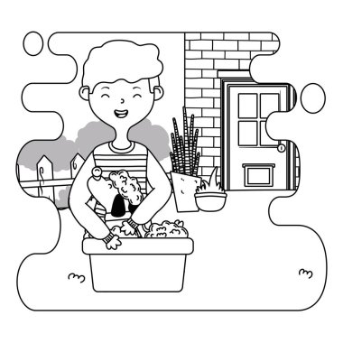 Köpek karikatür tasarımı ile çocuk