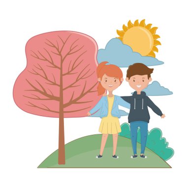 Kız ve erkek dostluk tasarımı