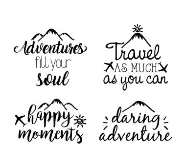 hat messsages yazı tipi seyahat macera seti