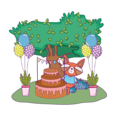 tatlı pasta ile sevimli ve küçük rakun