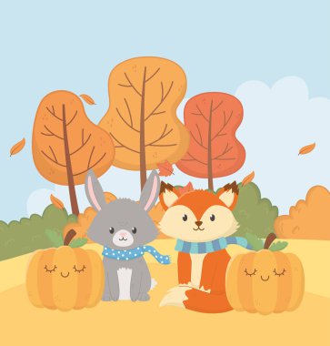 Şirin hayvan yaprakları Merhaba sonbahar