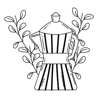 İzole kahve makinesi vektör tasarımı