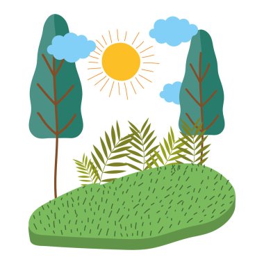 İzole soyut ve mevsim ağaçları tasarımı