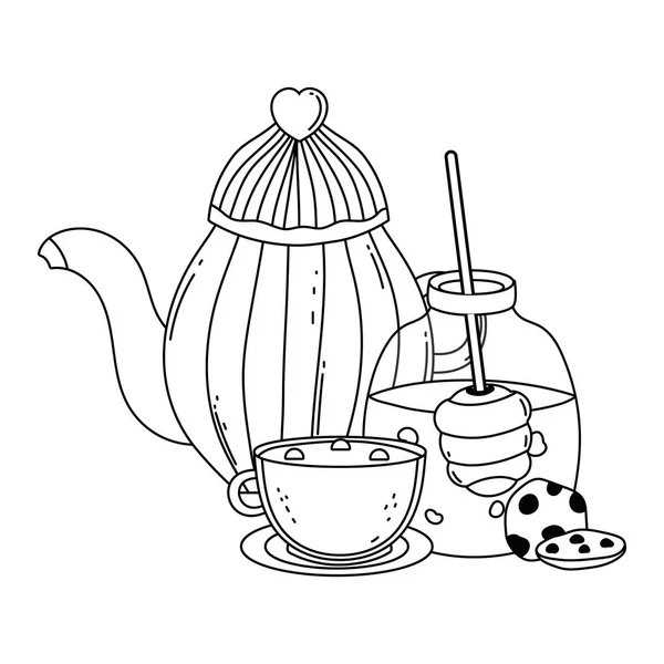 Cafetería aislada y diseño vectorial de taza — Archivo Imágenes Vectoriales