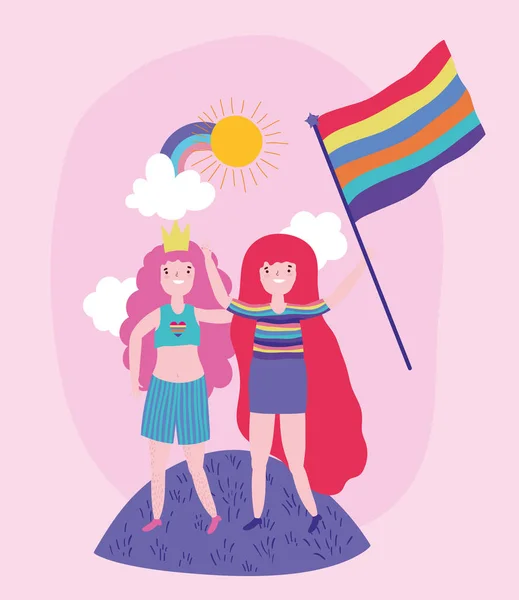 Persone comunità lgbtq flat design — Vettoriale Stock