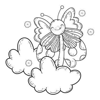 İzole kelebek karikatür tasarım çizmek